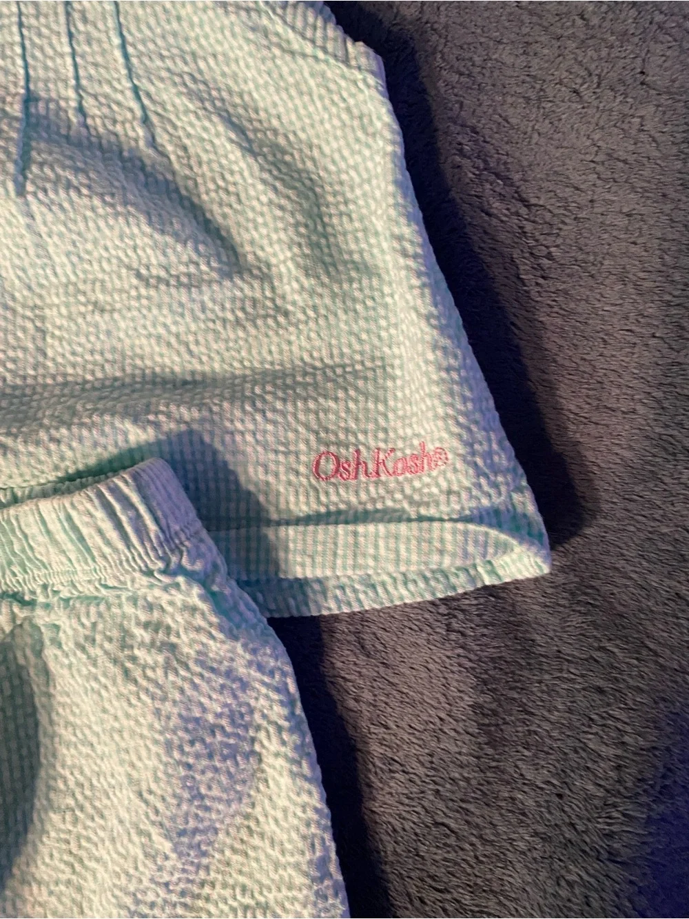 Vintage OshKosh B’gish Mint Seersucker Baby Tank & Shorts Set, size 6-9 months